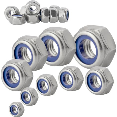 GisWell 30 Stück M8 Muttern Set- Selbstsichernde Muttern M8 A2 V2A DIN 985 Sicherungsmuttern aus Edelstahl
