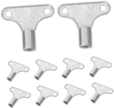 SEWOART 10pcs Universal Radiator Bleeding Valve Key Set, Metal Plumbing Faucet Tool for Radiator Air Vent Bleed Valve Cap, Square 5×5mm, Multi-Functional Heating System Accessory