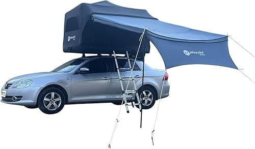 TentHome Tienda Techo Coche 2-3 Personas Inflable, Tienda de Campaña para el Techo de Coche, Portatil, Ligera, Anti UV, Impermeable, Montaje Rapido