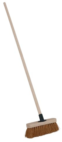 Charles Bentley Coco Broom Indoor Outdoor Yard Brush, 9.5 Inch, 24x6x131