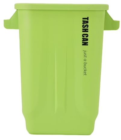 Hztyyier Catón de Basura de Cocina, Contenedor de Basura Liviano Compacto con Aberturas Grandes, Dos Manijas, Apilables, Casas de Desechos Caseros (GREEN)