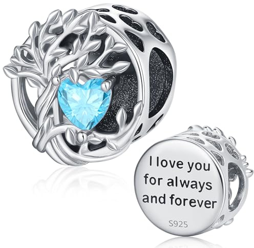 Charms Arbre de vie, Breloque en Argent Sterling 925 pour Pandora, Perles Arbre Généalogique Femme et Breloque Bead Compatible pour Européen Bracelets, Cadeaux significatifs pour Femme