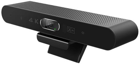 Vocdikficy Videocamera 4K USB Webcam Videocamera per Videoconferenza con Microfono e Altoparlante AI Face Tracking A Automatica Rilevamento Vocale A 360°