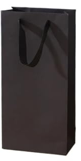 Rotwein-Verpackungsbeutel, isolierte Tassen, Geschenk, Handverpackungstasche, Einzel- und Doppel-Rotwein-Handtasche, Papiertüten (schwarz, 10 Stück, 11 x 9 x 35 cm)