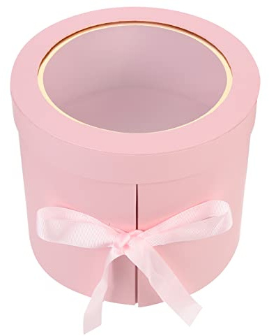 CALLARON Geschenkbox Geeignet aus Papier und Stoff Runde Leicht und Praktisch als Blumenstrauß Präsentationsbox für Geburtstag und Zuhause