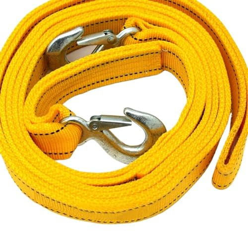 SHENJMAI Corda di Traino Cinghia di Traino da 4 Metri con Ganci for Auto, Fune for rimorchio, capacità 5 tonnellate, Fune di Traino for impieghi gravosi for Auto, Camion, SUV