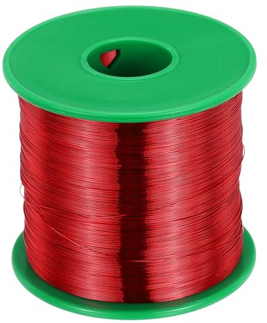 QUARKZMAN Kupferlackdraht 0.25mm, 30 AWG, isolierter bis 155°C Kupferdraht, Lackdraht für Transformatoren, Handwerk, Elektrik und DIY, Rot (453G）