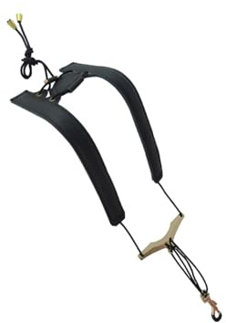TOPBATHY Saxophon Schultergurt Verstellbar aus Leder und Nylon Doppelschulter Träger mit Metallhaken für Saxophongürtel Saxophonzubehör