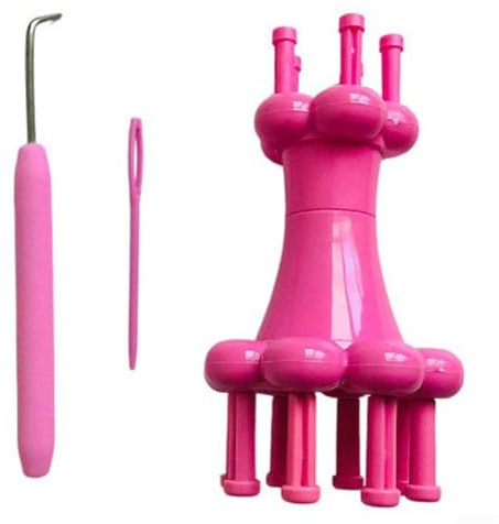 Double-Ended Knitting for French Knitting Doll – Spool Knitting Tool & Bobbin Braiding Machine, Beginner Knitting Toy for Kids, Wooden Knitting Dolly with Thread Hook and Plastic Needle