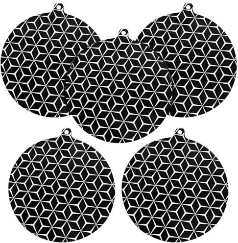 KIPTVO 5 Pcs Induction Hob Protector Mat, Silicone Cooker Covers, Anti-Slip Heat Insulated Pads for Electric Hobs & Microwaves, Reusable Scratch Protective Cover Set in Black
