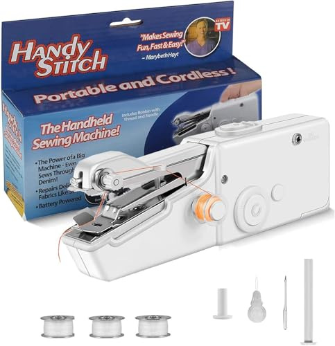 Handheld Sewing Machine, Mini Sewing Machine with Sewing Accessories, Electric Sewing Machine, Stitch Tool for Fabric Quick Repairing for DIY, Clothes, Denim, Curtains, Leather