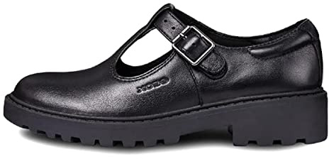 Geox Girl's J Casey Girl Ballerina, Black, 3 UK