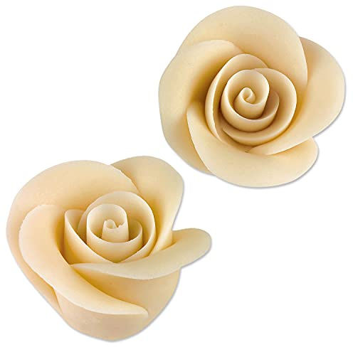 24 Rosen aus Marzipan, gross, weiss
