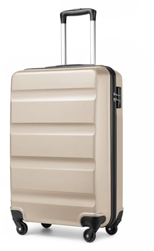 KONO Handgepäck Koffer & Trolley Klein Hartschalenkoffer aus ABS Reisekoffer mit 4 Rollen und TSA Schloss, 55x38x20cm, 35Liter, Gold