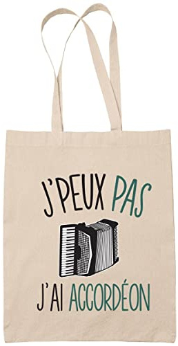 Planetee Sac Tote Bag J'peux pas Accordéon beige