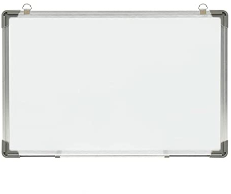 Tradineur - Pizarra magnética de doble cara para rotulador y tiza - Incluye rotulador - Marco de Aluminio - Facil de borrar y colocar - Ideal para colegios, oficinas - 35 x 50 cm - Modelo Aleatorio