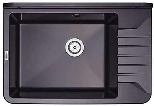 ZYT 211A Spülbecken für Wandmontage Kunststoff Graphitgrau 505 x 341 x 252 mm