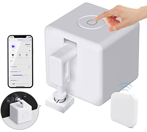 Kavolet Smart Button Pusher mit Touch-Steuerung, Finger Robot Drahtloser intelligenter Lichtschalter Robot, Timer, Stimmenkontrolle, mit Gateway, Kompatibel mit Alexa Google Home Tuya BT Hub