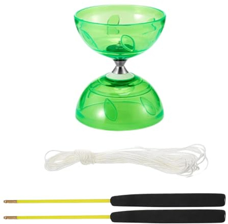 Will Like Diabolo con cuscinetti a sfera, set da giocoleria diabolo con bastoncini diabolo, per sport ricreativi, ottimo per gli sport all'aria aperta (verde)