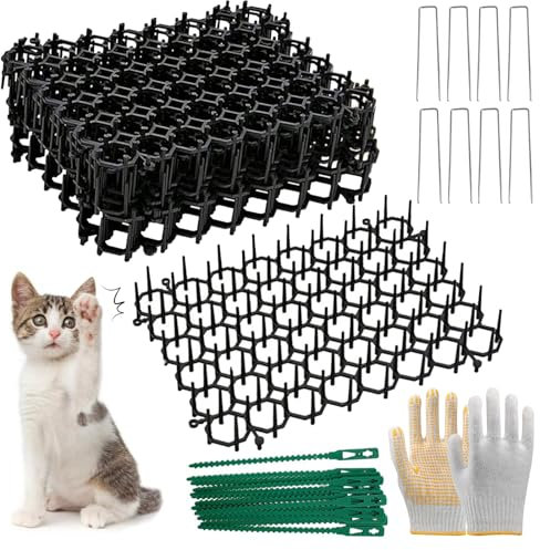 15 Pièces Tapis Anti Chat 20 x 15 cm Tapis Repulsif Chat Exterieur Interieur Tapis Anti-Chat avec Pointes Tapis Répulsif Chat Chien Animal Tapis Pic Anti Chat Jardin Tapis Dissuasif pour Chat Gris