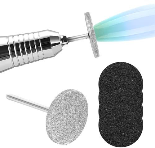 ElevateTech Set di 2 punte per trapano per unghie, dischi abrasivi professionali in metallo, con 4 pezzi di ricambio, dischi abrasivi per unghie, frese elettriche, set per manicure, cura dei piedi