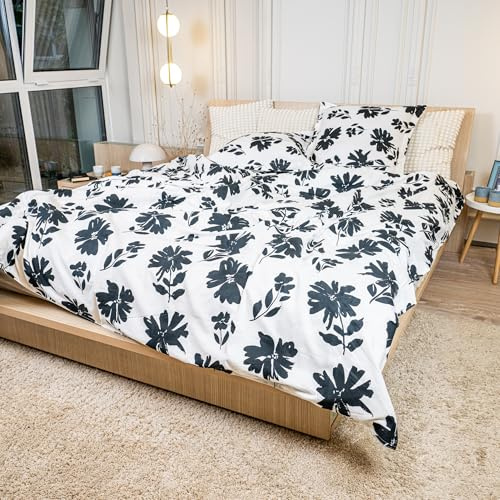 DRAP HOUSE Juego de Funda Nórdica 220x240 cm – 3 Piezas con 2 Fundas de Almohada 63x63 cm – Mezcla de Algodón y Microfibra Suave y Transpirable – Cierre de Cremallera – Diseño para Cama Doble