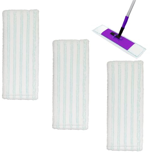 3 Stück 44x15cm Wischmopp Bezug, Bodenwischer Bezug, Wischbezüge, Wischbezug für Harte Böden, Effiziente Reinigung und Nachhaltige Nutzung, Ideal für Küche, Bad und Wohnzimmer
