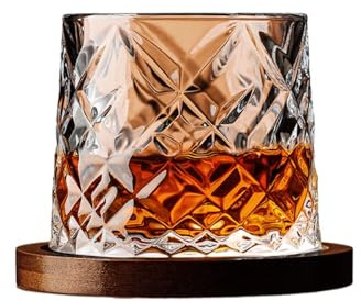 Gorger Vaso giratorio para whisky, vidrio autoequilibrado con base pesada, vidrio giratorio sin plomo de 300 ml para bourbon/escocés