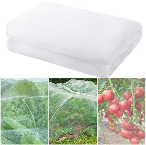 Red de protección contra insectos, red de protección para verduras, 3 x 5 m, para jardín, insectos, malla fina, para verduras, frutas, flores, plantas (blanco) (3 x 5 m)