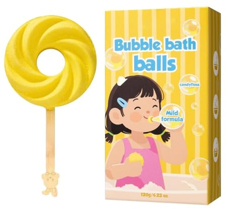 Bagnoschiuma per Donna Caramella Forma Lollipop di Sale | 6 Pezzi di da Bagno Effervescenti per Donne, Uomini, Nonne, Ragazze, Giovani, Famiglia, Casa, Viaggio
