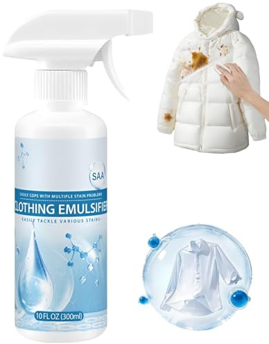 Clothing Emulsifier Stain Remover, Cleanse Clothing Emulsifier, Non-Ionic Laundry Pre-Treatment, Powerful Laundry Stain Remover Spray,Fabric Conditioner Restore Color (300ML) (1)