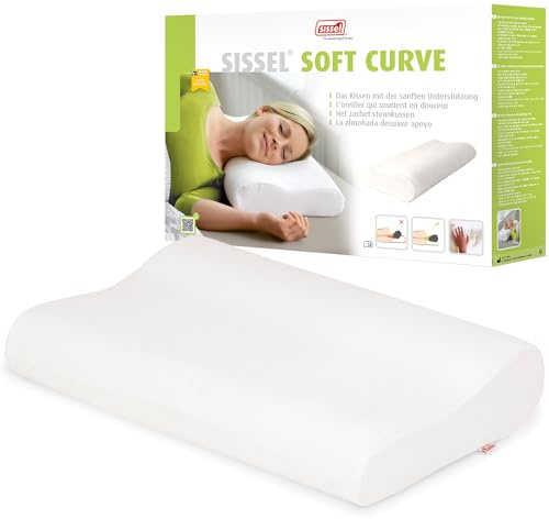 SISSEL Soft Curve Nackenkissen | Orthopädisches Nackenstützkissen | Viskoelastischer Schaum | Ergonomisch für Nacken & Wirbelsäule | Waschbarer Veloursbezug