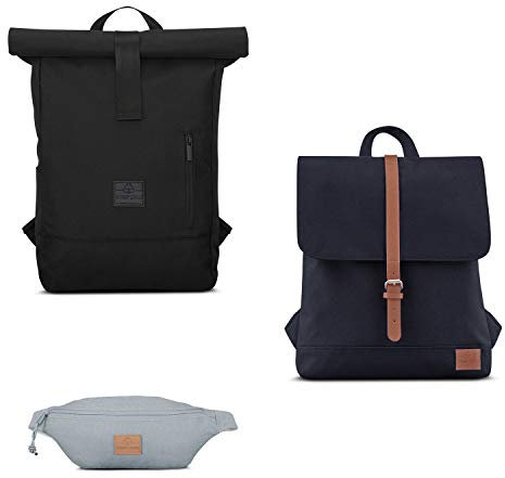Johnny Urban Funda portátil 11-12 Pulgadas Lona en Negro - Bolso para MacBook Air 11.6 MacBook 12 Surface Pro 3 y 4 y Muchos Otros Modelos - 11 11.6 12 Notebook maletín de Lona de algodón