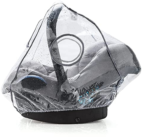 Universal Komfort Regenschutz für Babyschale (z.B. Maxi-Cosi/Cybex/Römer) - gute Luftzirkulation, verschließbares Kontakt-Fenster, Eingriffsöffnung für Tragegriff, PVC-frei