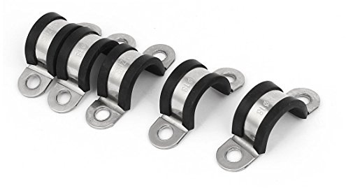sourcing map 5 Stück 18mm U Clip EPDM Gummi montiert Halterung Klammen Spanner für Schlauch Kabel