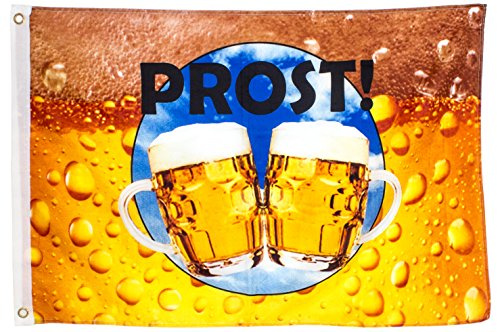 BRUBAKER Hissflagge 'Prost!' Fahne mit Bier-Motiv 60 x 90 cm zum Hissen