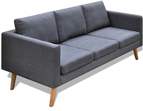 vidaXL Sofa 3-Sitzer Polstersofa Stoffsofa Lounge Couch Holz Design Sitzmöbel