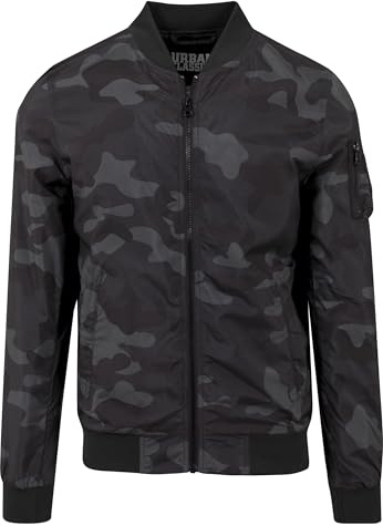 URBAN CLASSICS Bomber Uomo, Giacca Mimetica, Bomber in Stile Old School, Giacca Mezzo Tempo Impermeabile, Vestibilità Ottimale, Taglie S - XXL