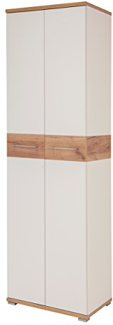 Germania 3774-513 Garderobenschrank GW-Topix in Weiß/Navarra-Eiche-Nachbildung, 59 x 199 x 40 cm (BxHxT)