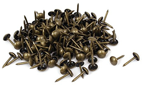 sourcing map 150 Stück Ledersofa 7mm x 14mm Rundkopf Polsterung Nagel Bronze Farbton