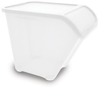 Kis 3 x Large Stacking Waste/Recycle/Laundry Sorting Plastic Bins Boxes & Lids White