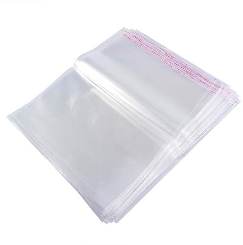 HEMOTON 100 pz 30 x 40 cm sacchetti richiudibili,bustine trasparenti, buccia di presa e guarnizione forte imballaggio autoadesivo, per panetteria Candle Sapone Cookie