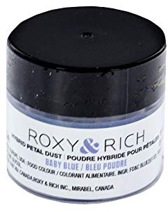 Roxy & Rich Hybrid Petal Dust Powder Food Color 8 Milliliters Volume, Baby Blue