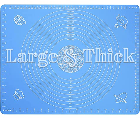 Non-Stick Silicone Baking Pastry Mat - 19.7''x15.8'' - Non-Slip Silicone Fondant Mat - Dough Rolling Mat with Measurement BPA Free (Large)