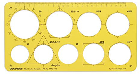Traceease Schablone Geometrischer Entwurf Maxi Kreisschablone Zeichnung, Messlineal Vorlage Entwerfen