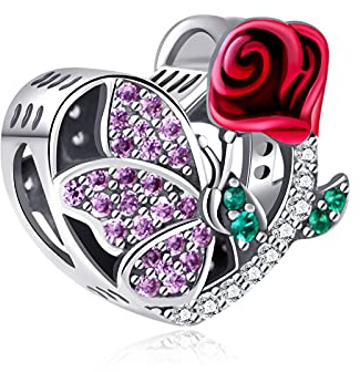 NINGAN 925 Sterling Silber Geburtstag Blume Charm Juni Geburtstag Stein Geeignet für Frauen Armband Halskette