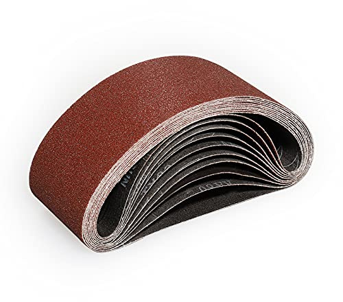 Sruhrak Bandes Abrasifs 75x533 mm-15 Pièces de 80 Grain Bande Ponceuse pour Ponçage et Polissage avec Ponceuse à Bande