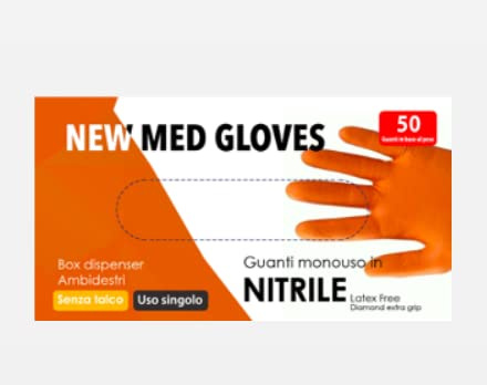 Generico GUANTI NITRILE MONOUSO NEW MED GLOVES 50 PZ (GUANTI NITRILE TAGLIA M)