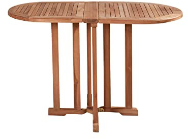 LC Garden »Riva« Teak Gartentisch Klapptisch Teakholz Tisch Garten Balkon oval einklappbar 120x60x75cm