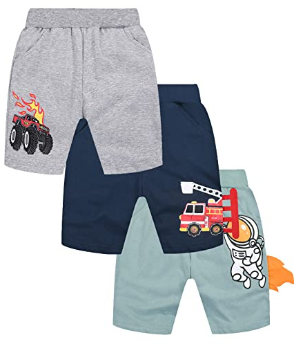 YOUNGSOUL Pojkshorts, barn, korta byxor, sommarshorts, 3-pack, Mönstrad 3, 5 år